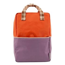 Afbeelding van Sticky Lemon Colourblocking Backpack Large orange juice plum purple schoolbus brown